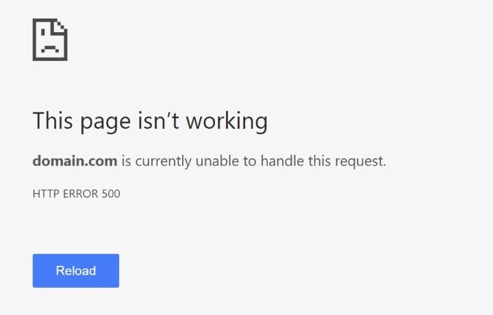 Error 500 en chrome